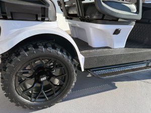 White Contender Sport 4 Lithium Golf Cart nerf bars